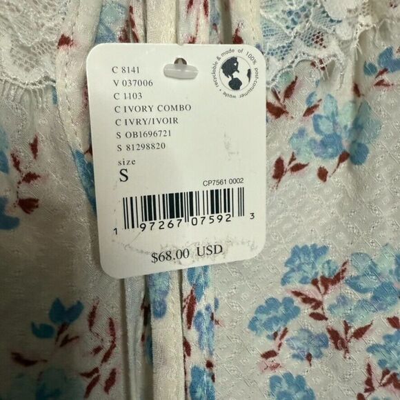 Free People Take It Away Floral Sleeveless Bodysuit Women S‎ Ivory Boho Lace NWT - Picture 5 of 8